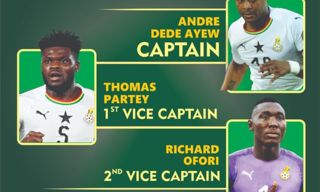 Andre Ayew maintains Black Stars captaincy, Partey, Ofori to assist him