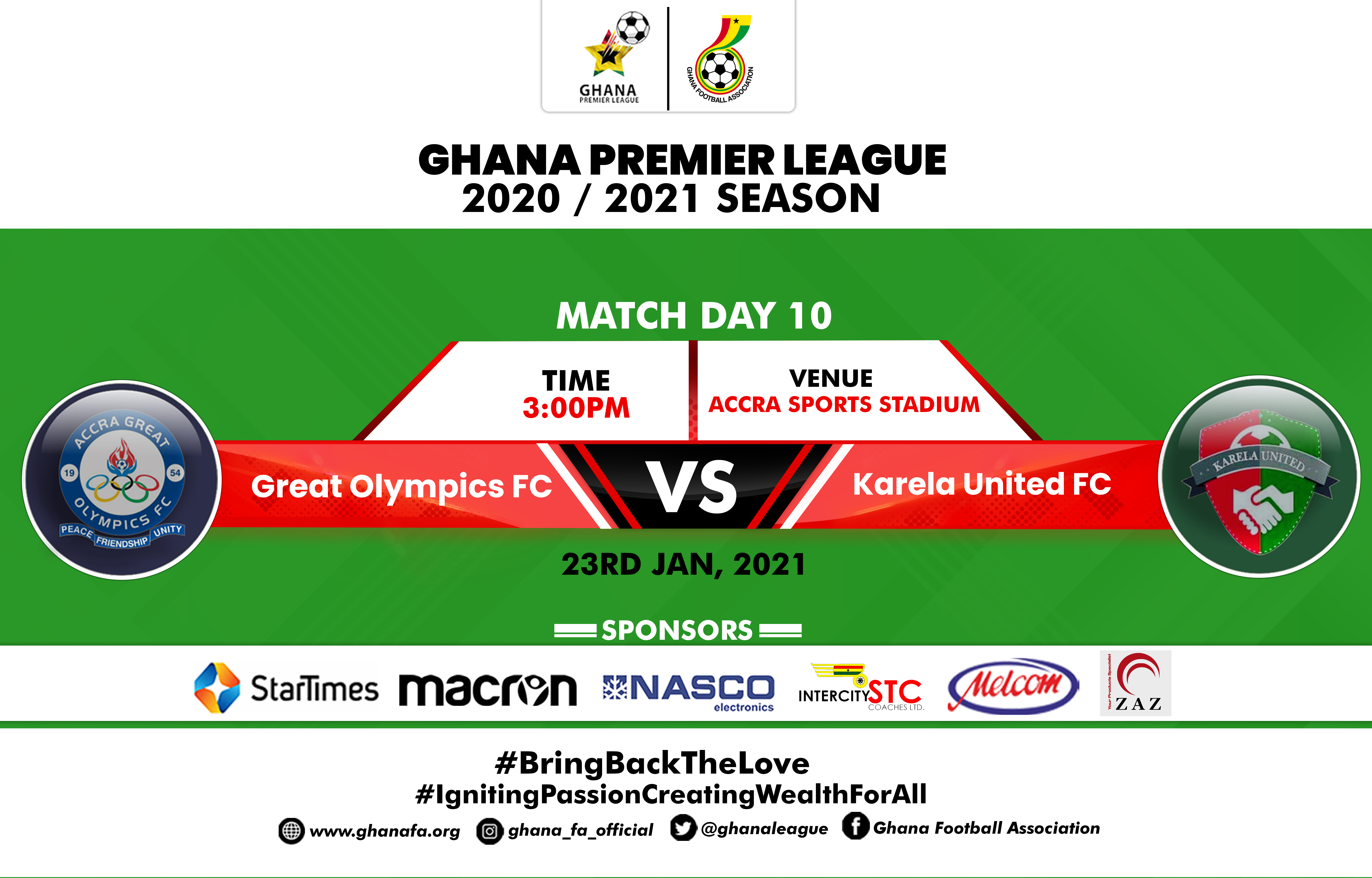Accra Great Olympics host leaders Karela United Saturday - Preview