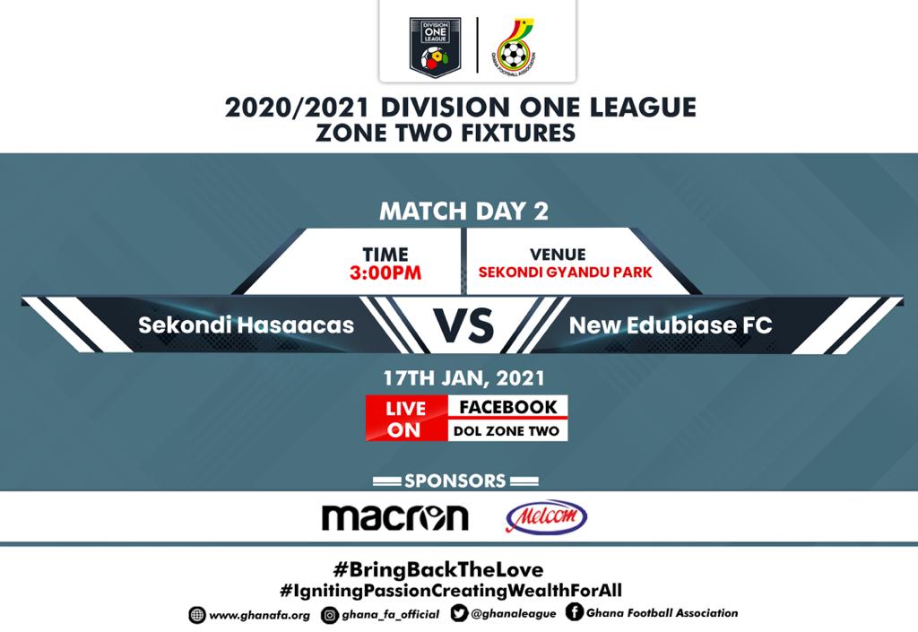 Sekondi Hasaacas host New Edubiase United in Zone Two - Match day two fixtures