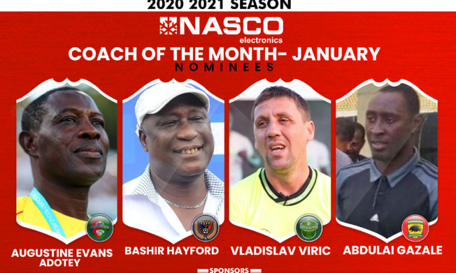 Four Coaches shortlisted for NASCO Coach of the Month Award - January