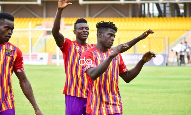 Victor Aidoo brace powers Hearts of Oak to hard fought win against Ebusua Dwarfs