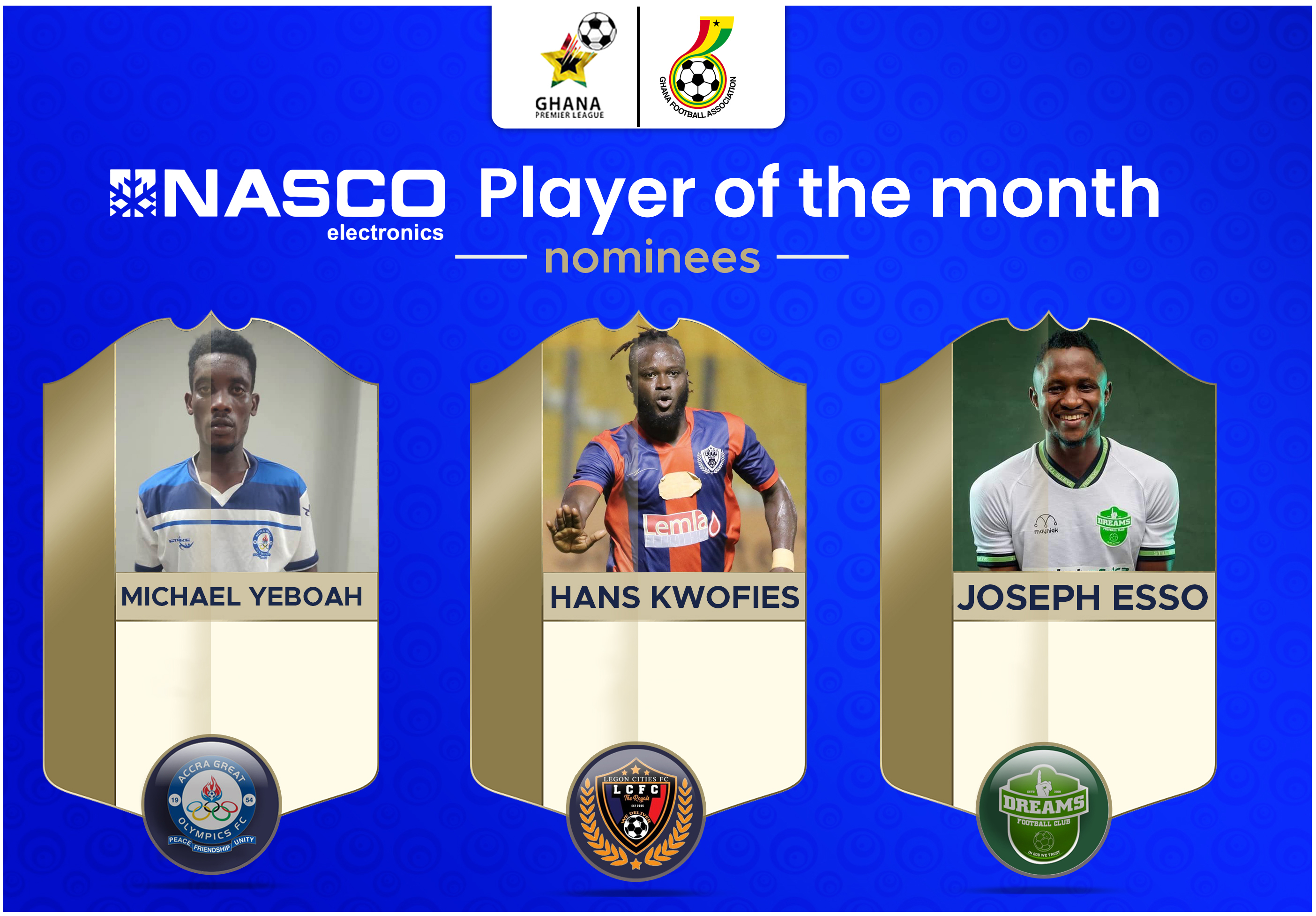 Nominees for NASCO Player of the Month Award - February