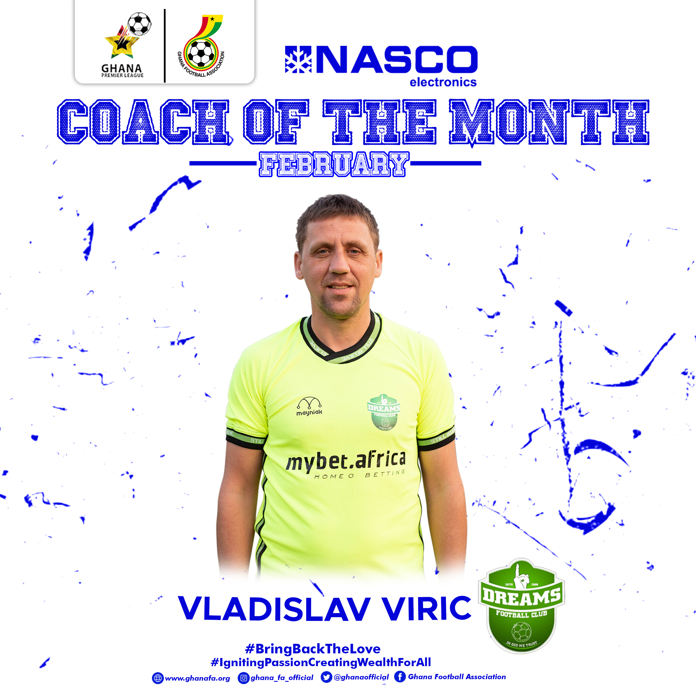 Dreams FC's Vladislav Viric wins NASCO Coach of the Month - February