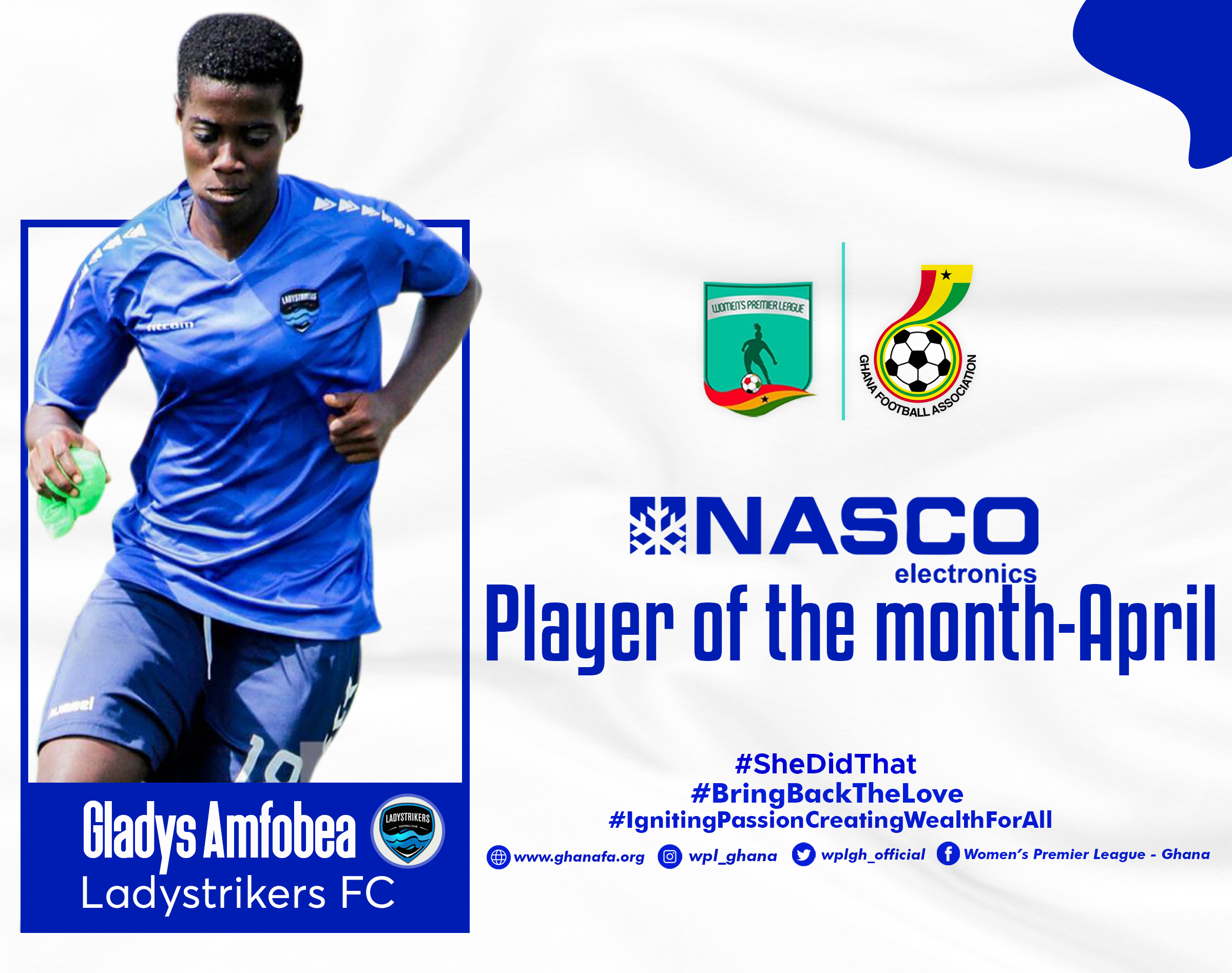 Gladys Amfobea wins Nasco Player of the month for April