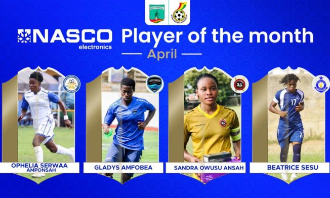 Serwaa Amponsah, Amfobea, Sesu and Owusu Ansah shortlisted for Player of the month for April