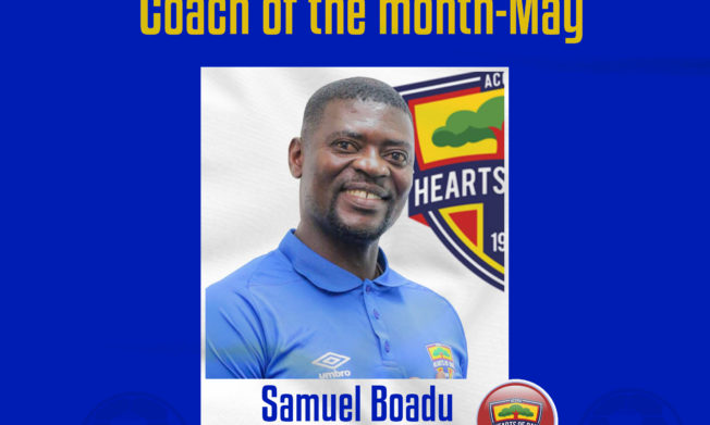 Samuel Boadu wins Coach of the month award