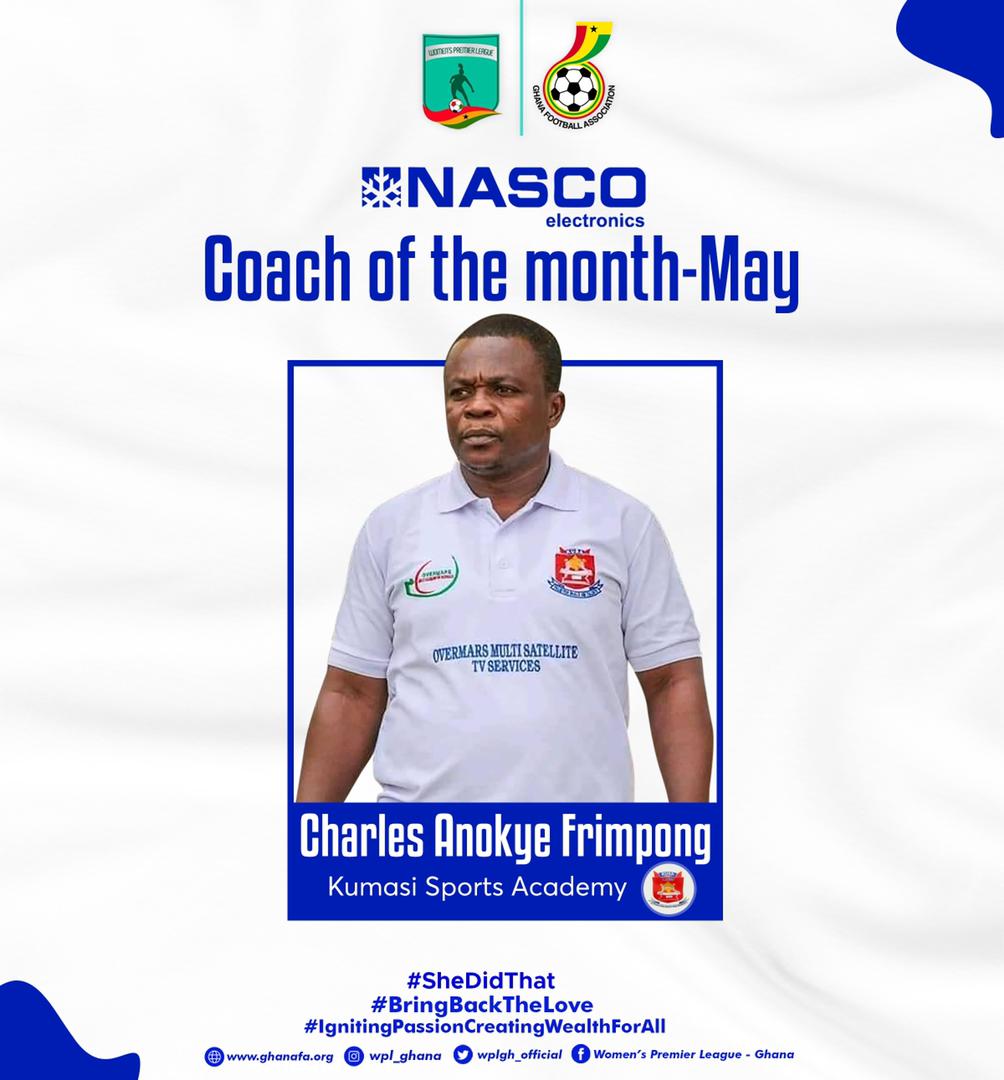 Charles Anokye Frimpong wins NASCO Coach of the Month for May