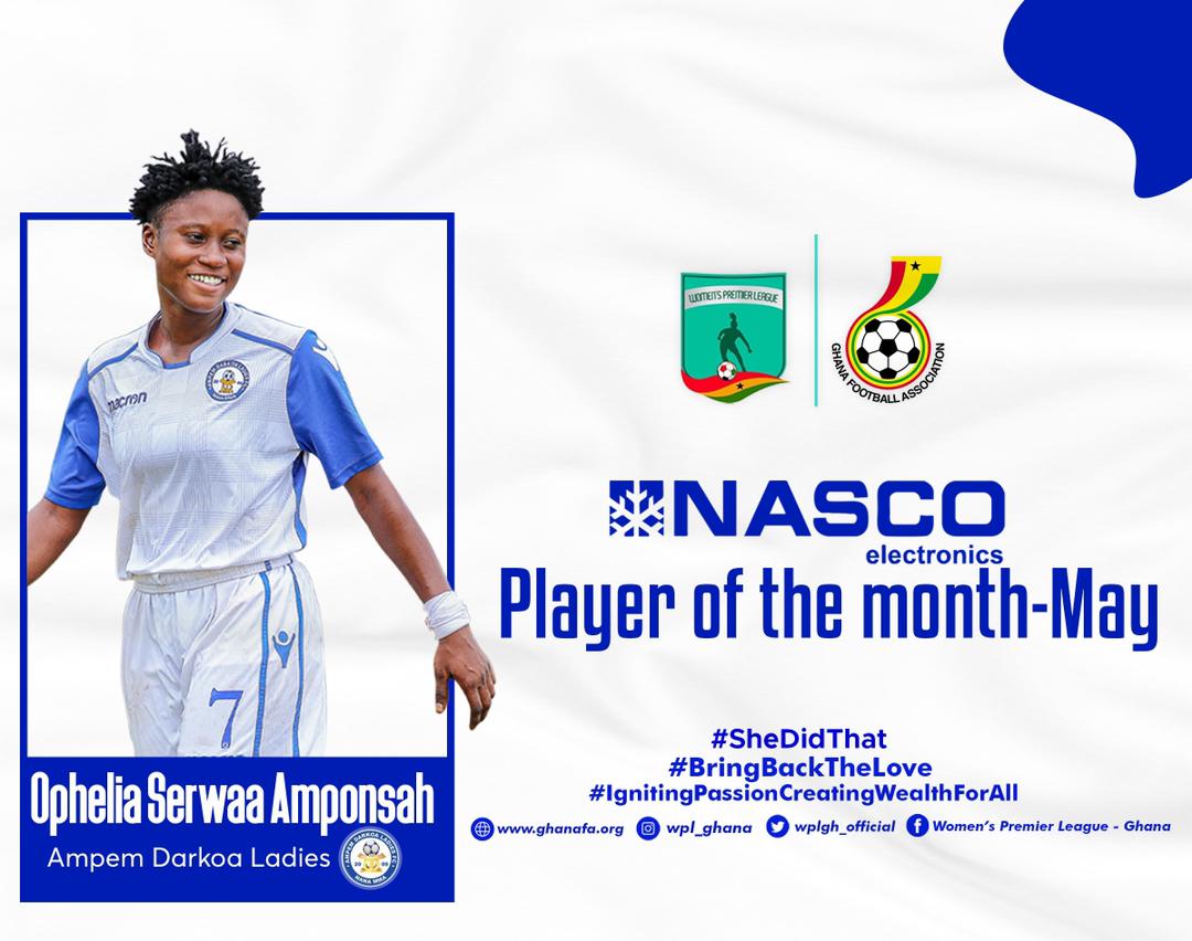 Ophelia Serwaa Amponsah is NASCO player of the Month for May