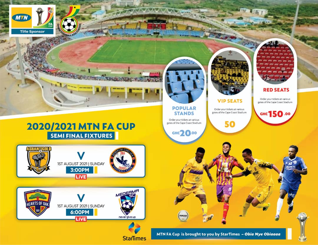 Gate fees for MTN FA Cup semi-final matches