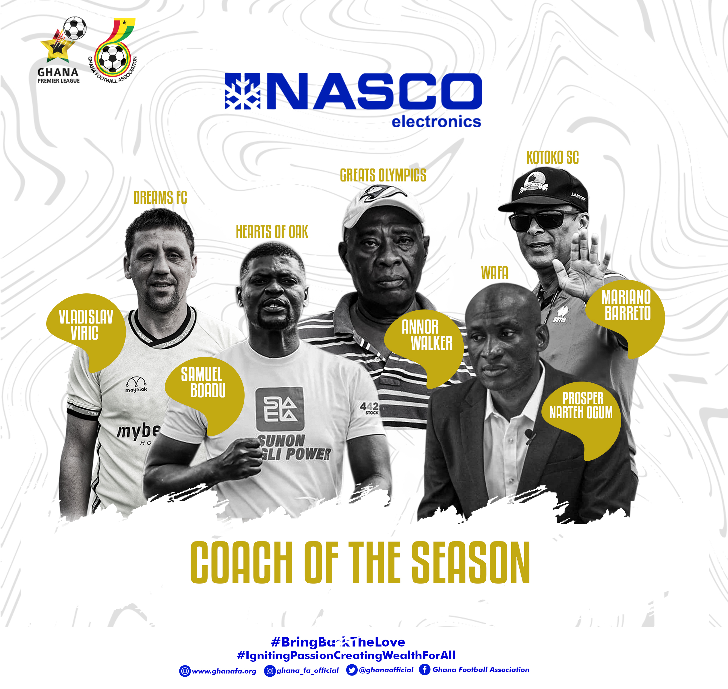 Five Coaches nominated for NASCO Coach of the Season Award