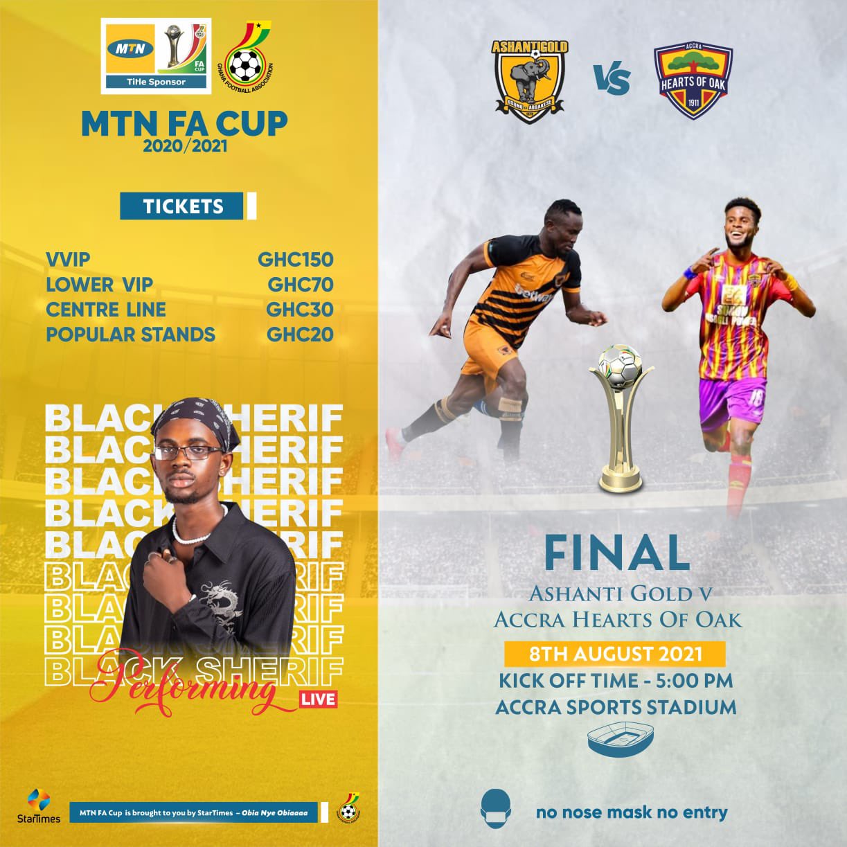 Ticket prices for MTN FA Cup final match announced