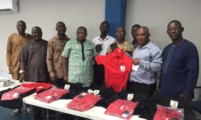 Division Two Middle League: Greater Accra Regional Football Association presents kits to referees