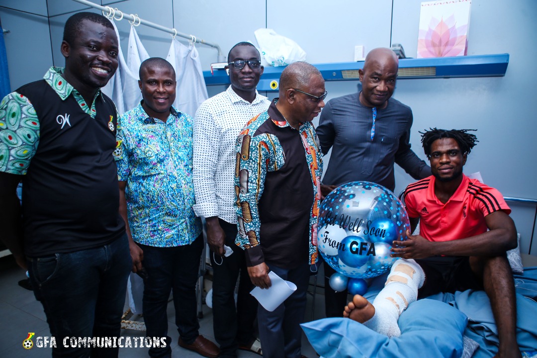 Division One League Super Cup Committee visit injured Tema Youth goalkeeper
