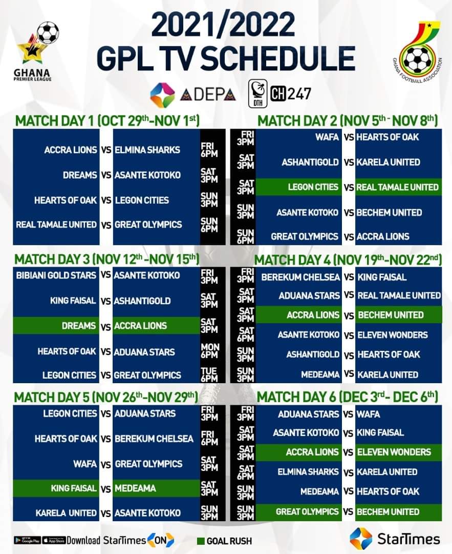 Ghana premier store league fixtures