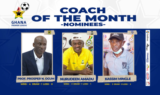 Narteh, Amadu & Mingle nominated for NASCO Coach of the Month Award - November