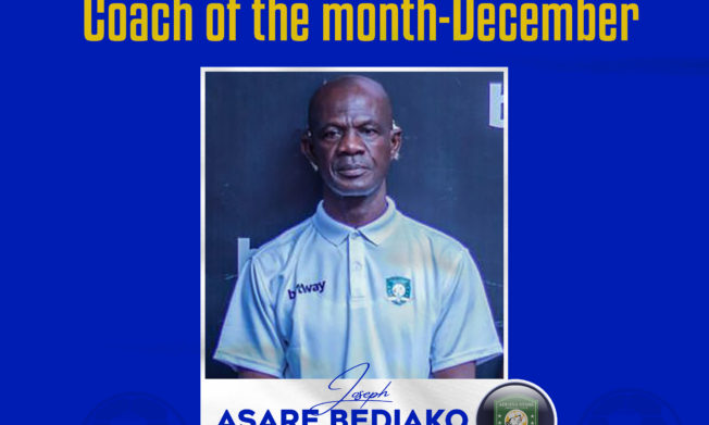 Asare Bediako named NASCO Coach of the Month- December