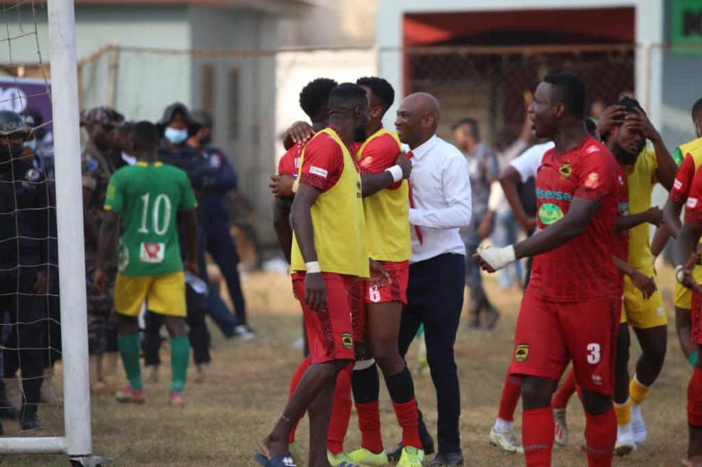 Mfegue, Lamptey give Asante Kotoko win over Aduana FC at Dormaa