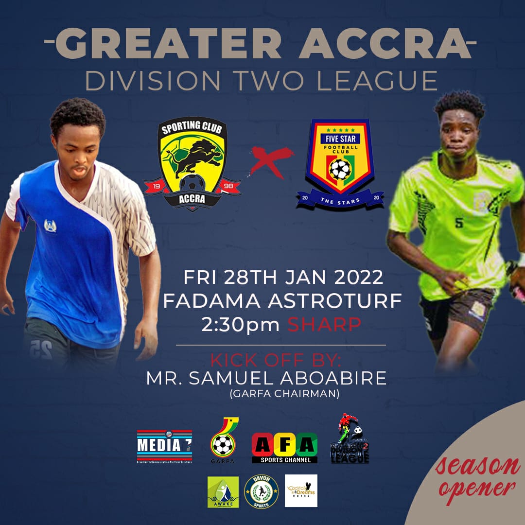 Greater Accra Division Two League kicks off Friday: President Simeon Okraku to perform ceremonial kick off at Fadama Park