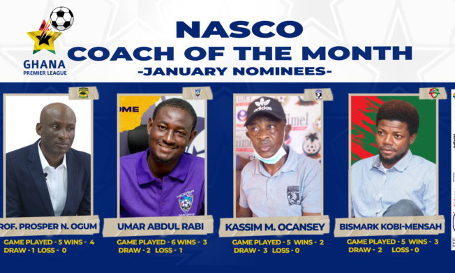 Four shortlisted for NASCO Coach of the Month - January
