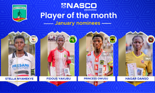Nyamekye, Fidous, Hagar and Owusu nominated for NASCO Women’s player of the Month for January