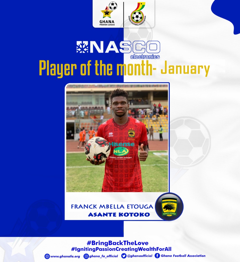 Etouga wins NASCO Player of the Month - January