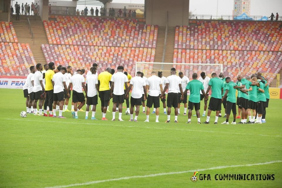 PHOTOS: Black Stars train at Moshood Abiola stadium for Nigeria battle