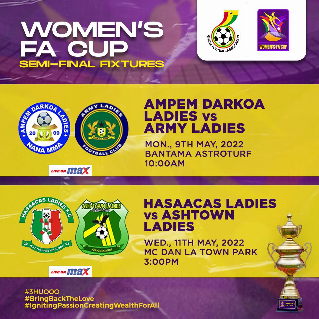 Women’s FA Cup : Ampem Darkoa face Army Ladies on May 9