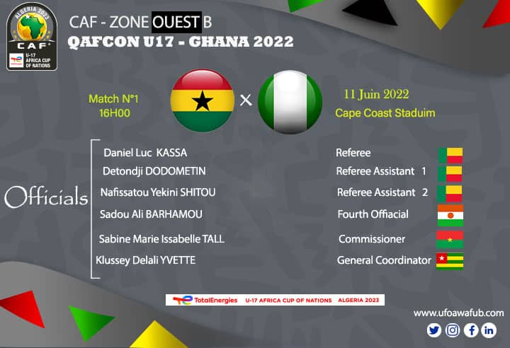 Kassa Daniel Luc from Benin takes charge of WAFU B U-17 opening match