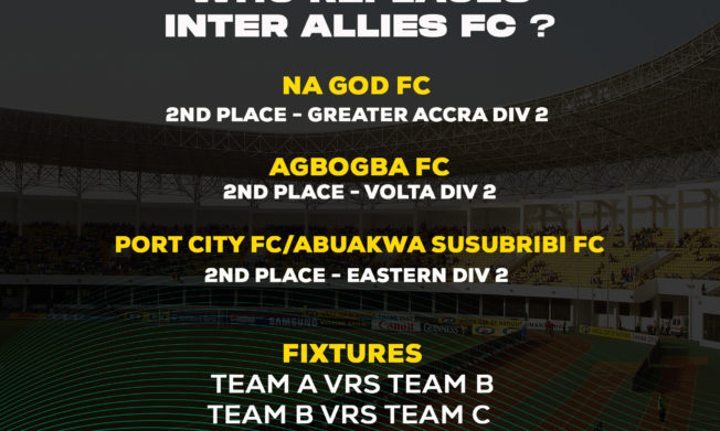Executive Council decision on replacement for Inter Allies FC in DOL Zone 3