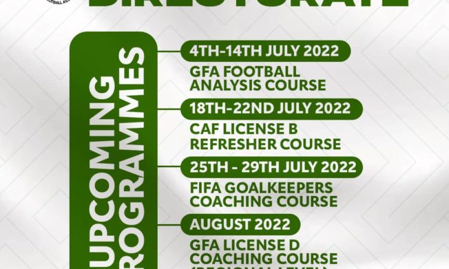 GFA Technical Directorate outlines upcoming Coaching courses