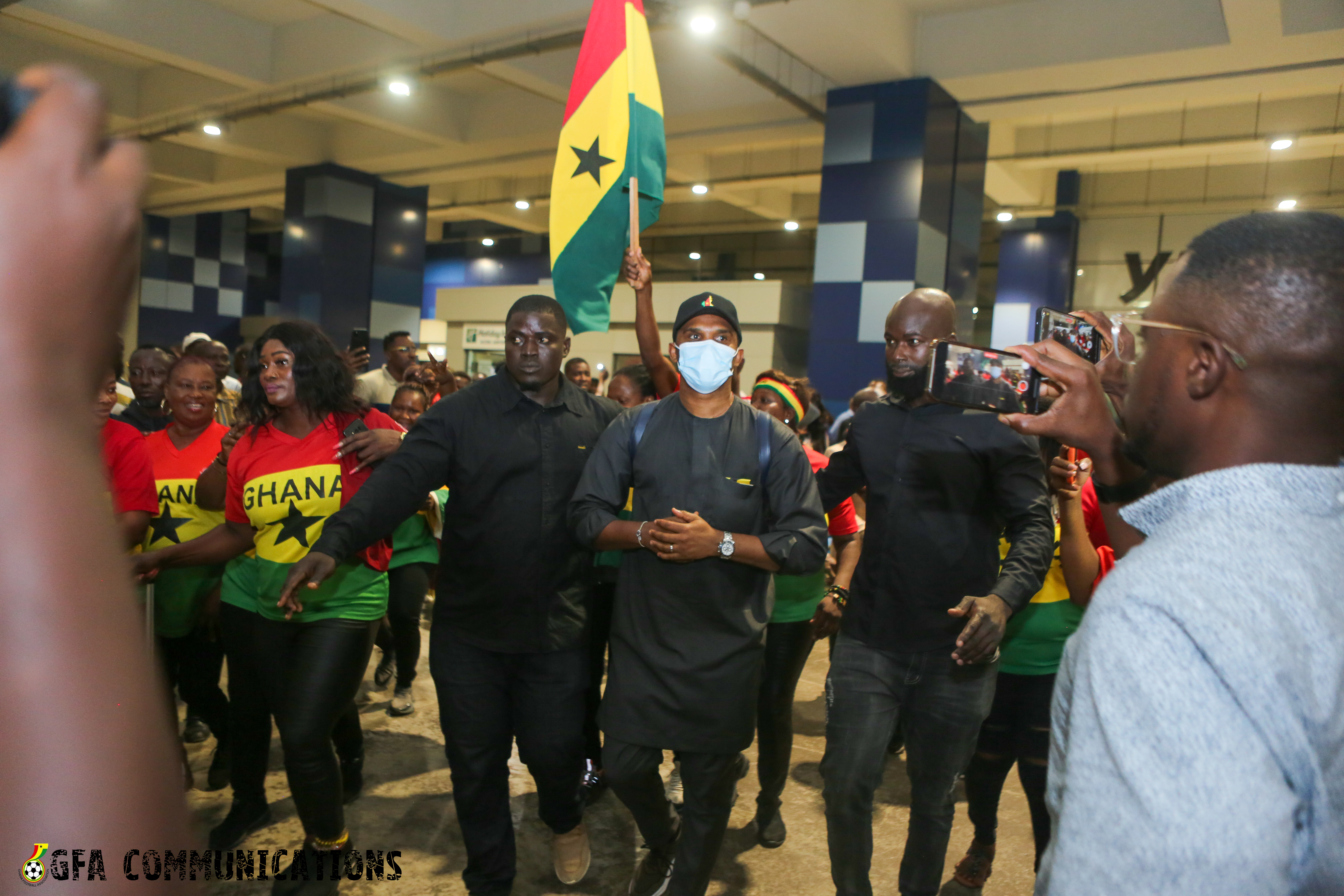 Samuel Etoo arrives in Ghana for Qatar World Cup build up