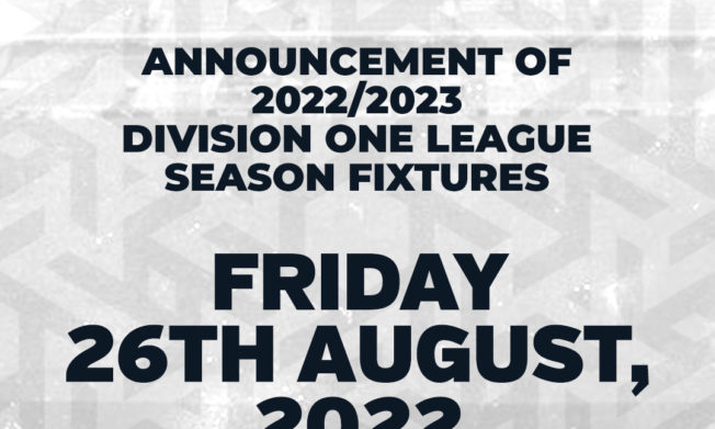 Fixtures for 2022/23 Division One League to be released on Friday