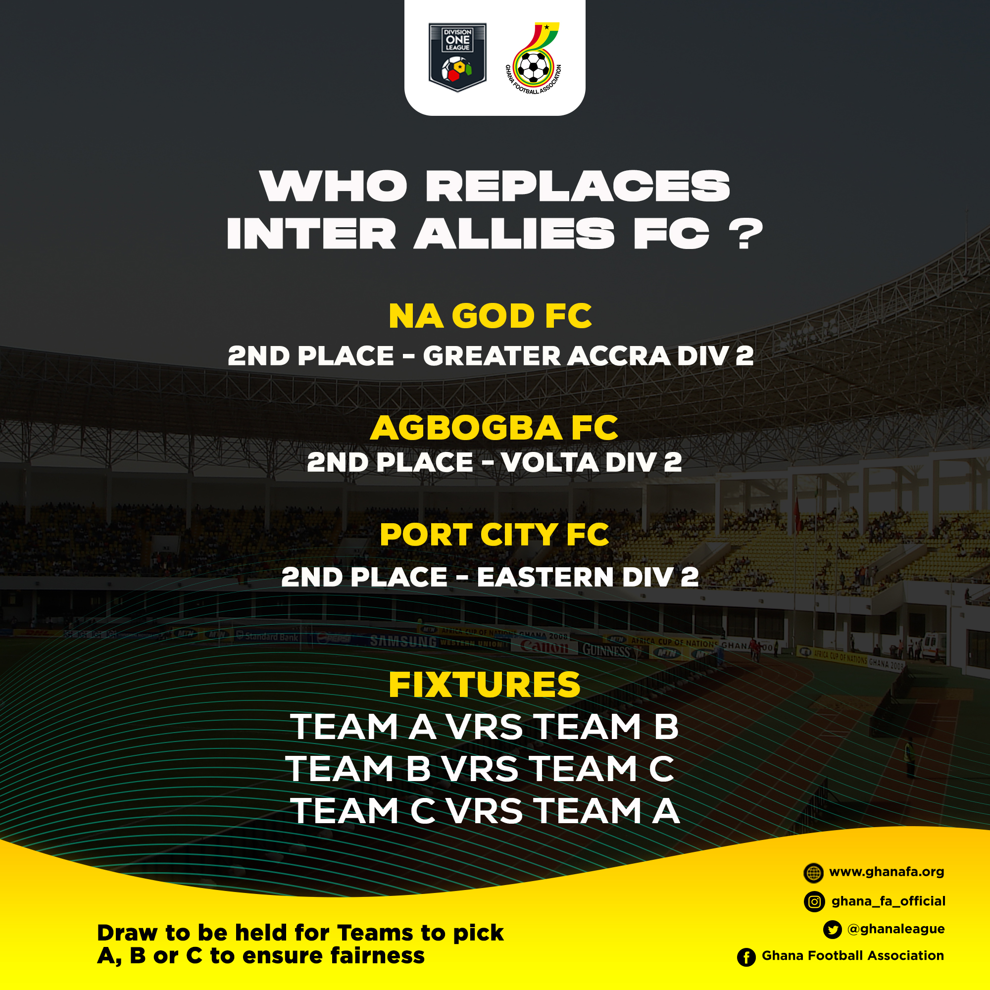 Accra Sports Stadium host playoffs to determine replacement for Inter Allies