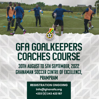https://www.ghanafa.org/gfa-goalkeepers-course-set-for-prampram-on-thursday-september-1-2022