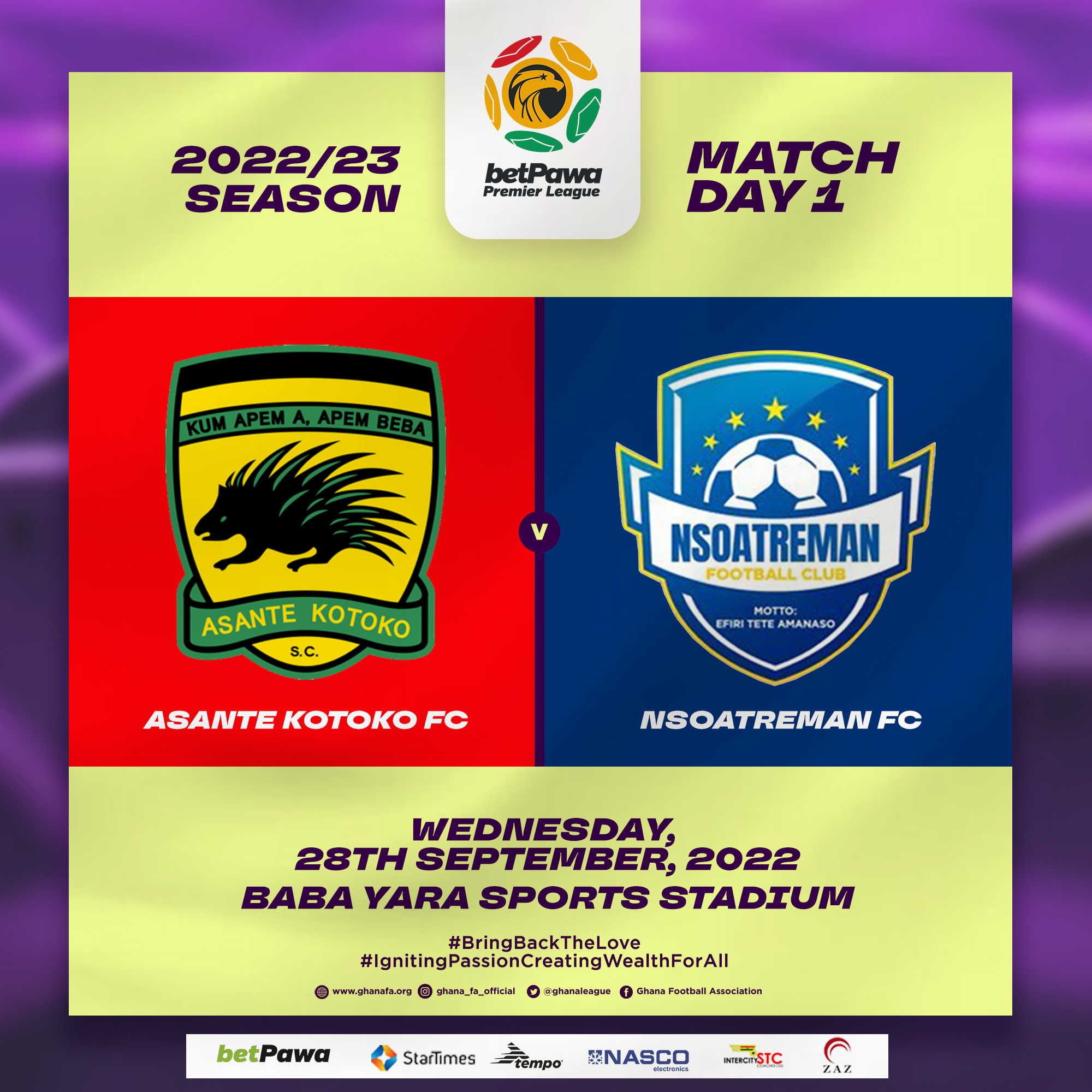 Date for Asante Kotoko SC vs Nsoatreman FC outstanding match confirmed