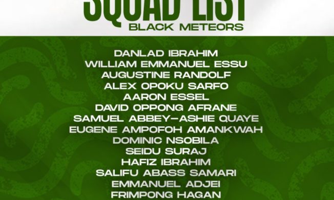22-man traveling squad for Ghana U-23 clash against Mozambique