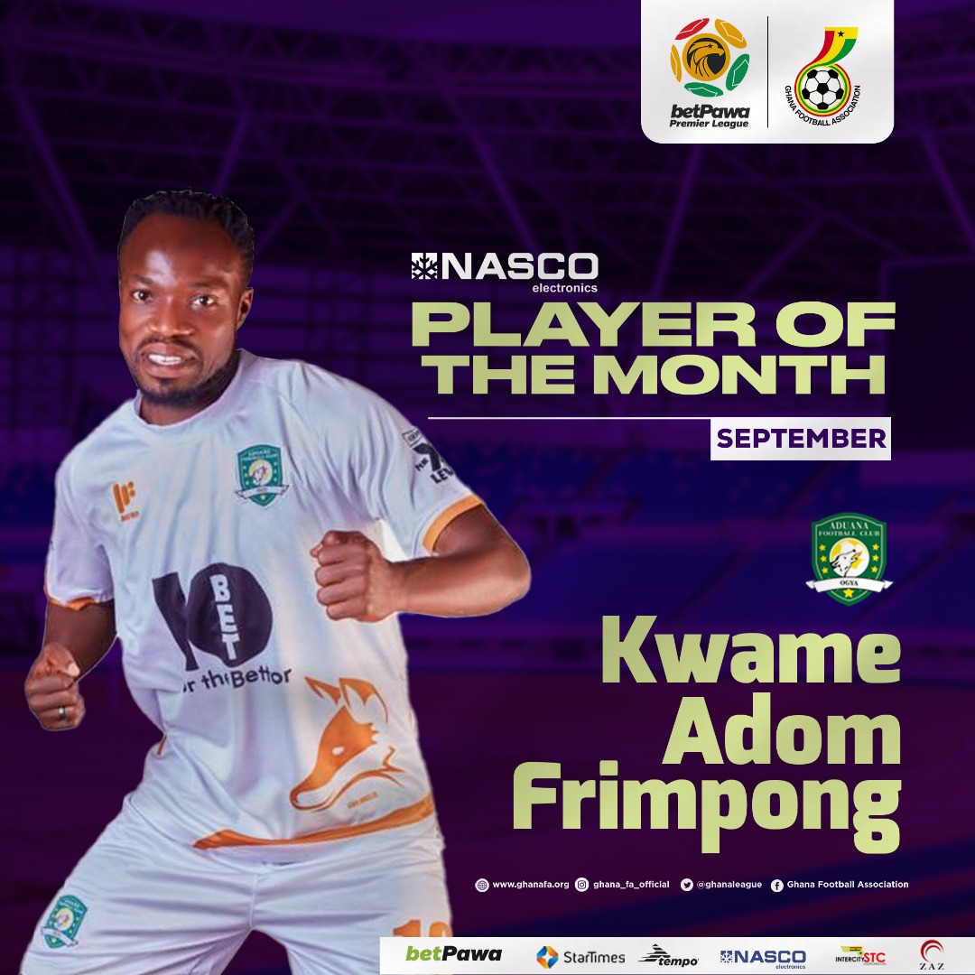 Kwame Adom Frimpong wins NASCO Player of the Month - September
