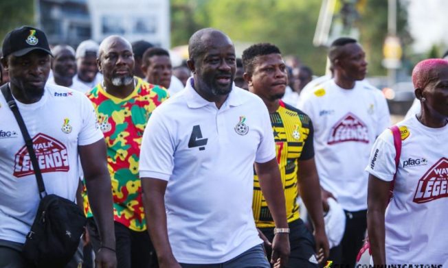 President Simeon-Okraku, Sports Minister, Legends walk for Black Stars
