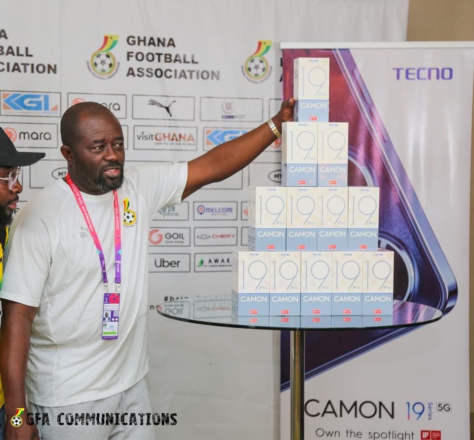 TECNO Mobile presents phones to Black Stars ahead of Portugal clash