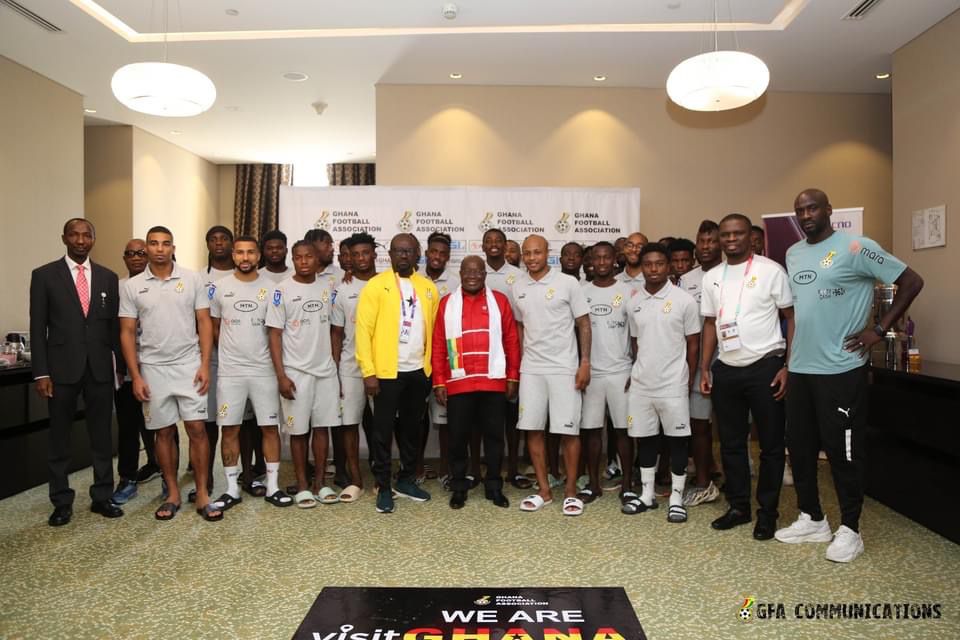 President Akufo Addo visits Black Stars ahead of Portugal clash