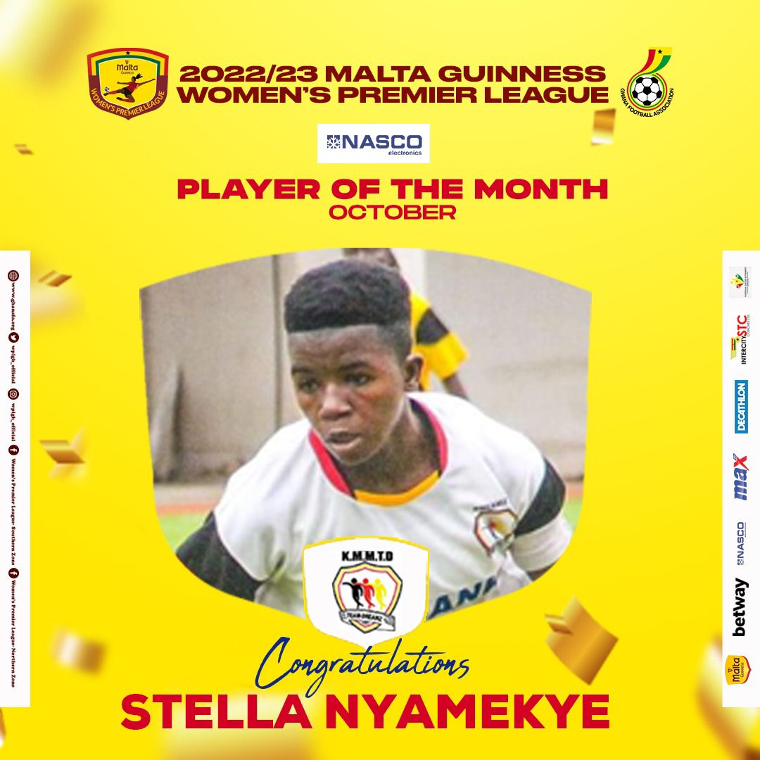 Stella Nyamekye picks up Nasco WPL player of the month for October award