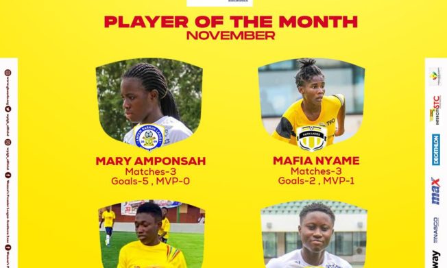 Malta Guinness Women's Premier League player of the month for November nominees