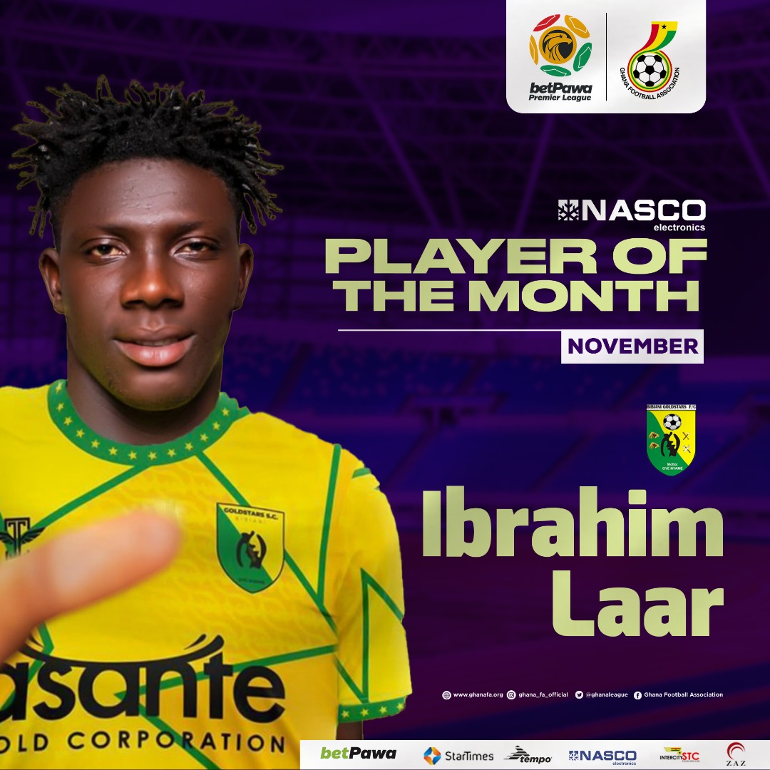 Ibrahim Laar wins November NASCO player of the month award