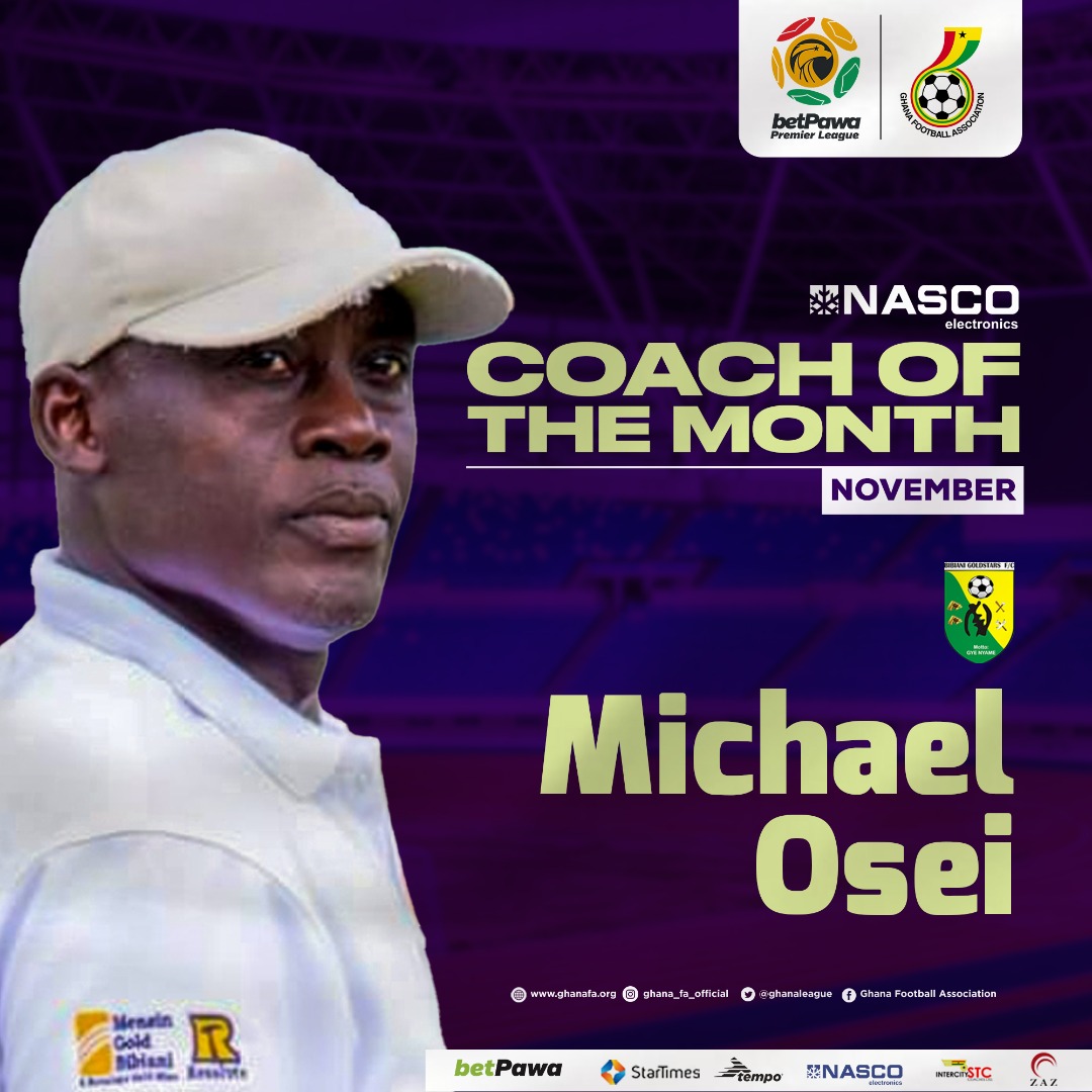 Michael Osei Wins November NASCO coach of the month award