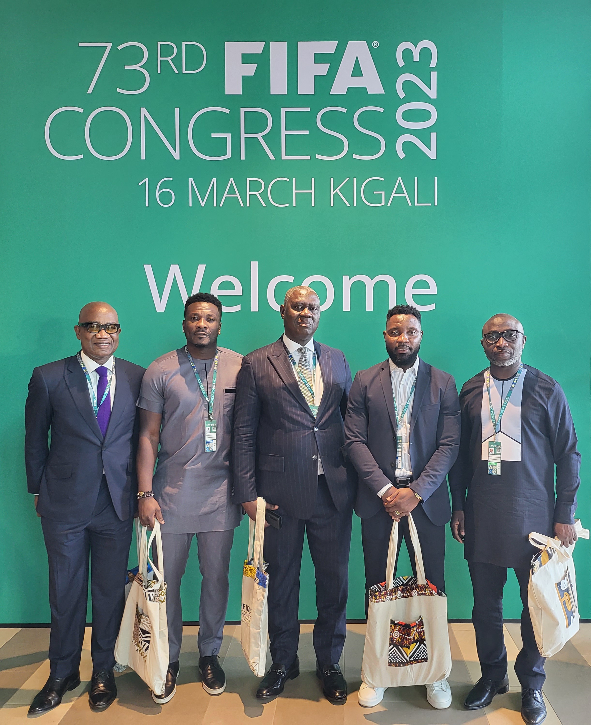 Vice President Mark Addo, General Secretary Prosper Harrison Addo attend FIFA Congress in Kigali