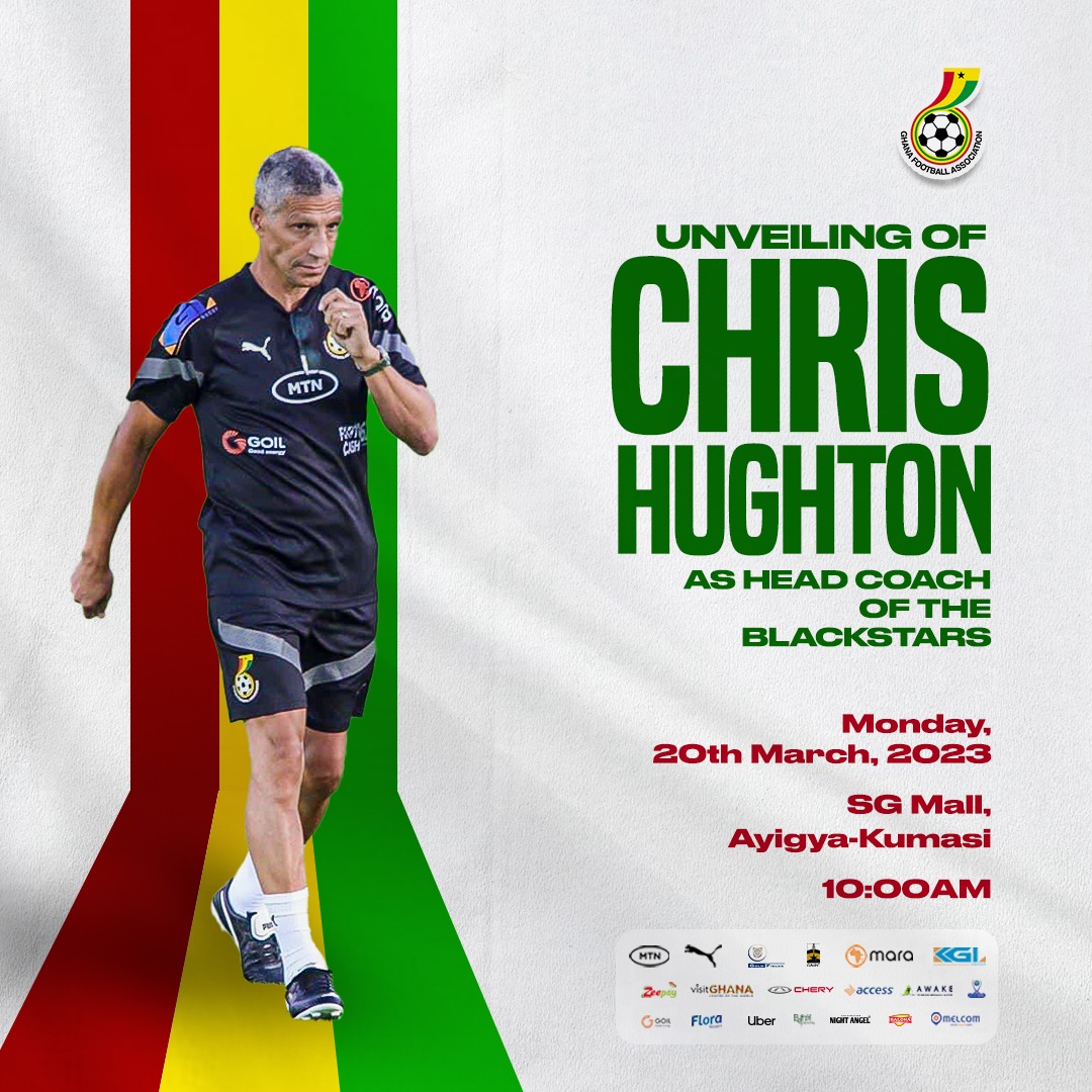 Chris Hughton to be unveiled in Kumasi on Monday