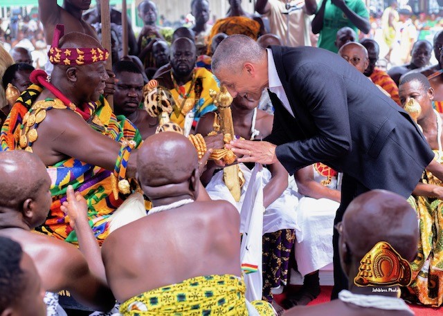 PHOTOS: Chris Hughton, George Boateng day with Otumfuo Osei Tutu II