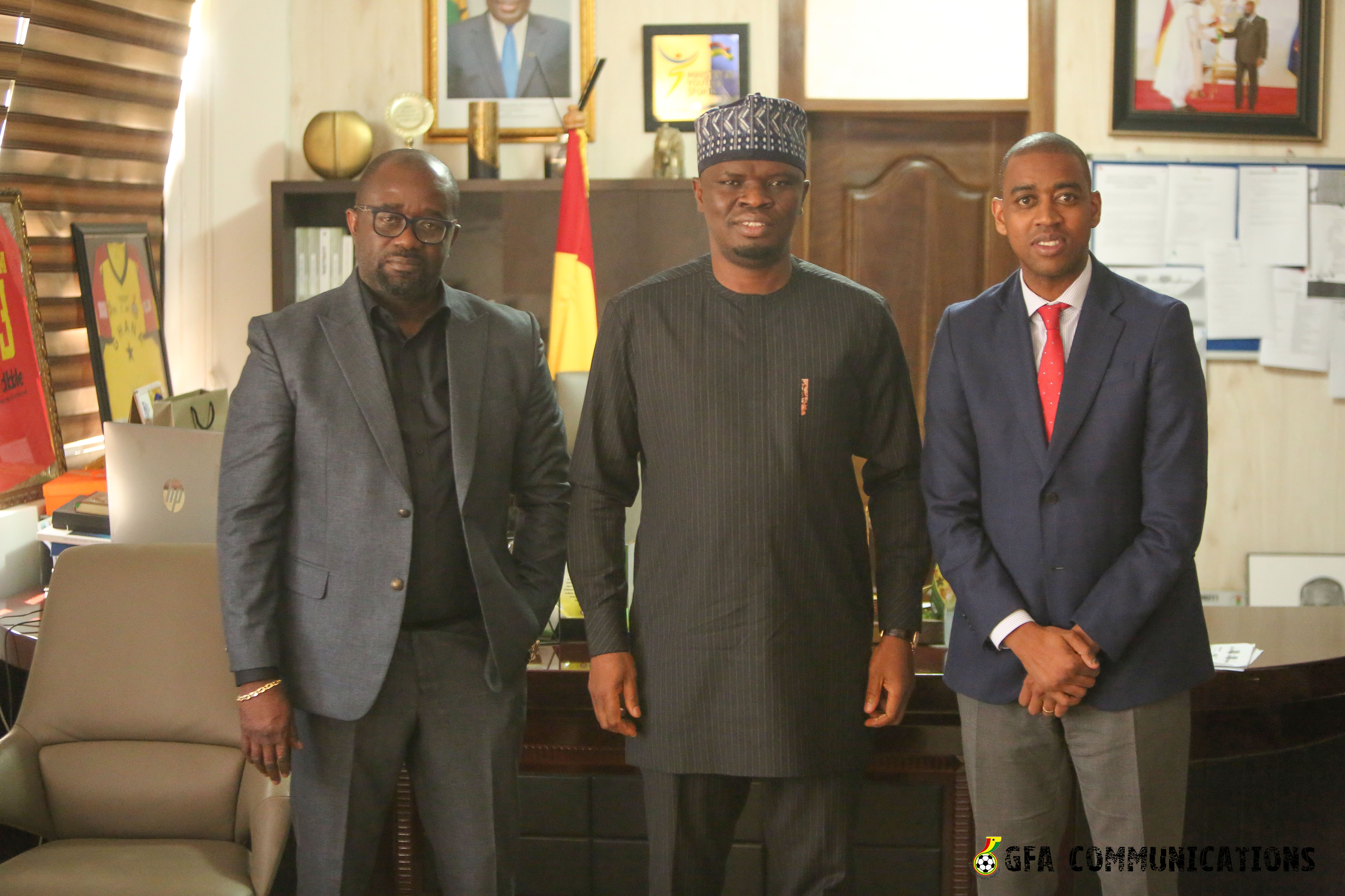 President Simeon-Okraku, FIFA Director Member Associations Africa, call on Sports Minister Mustapha Ussif