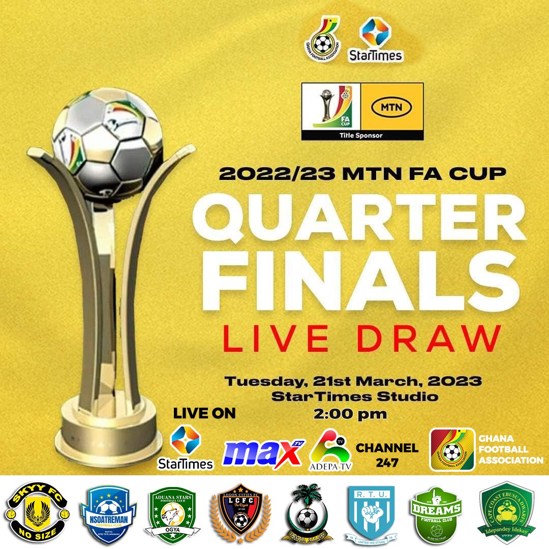 MTN FA Cup Quarterfinals live draw to be held today
