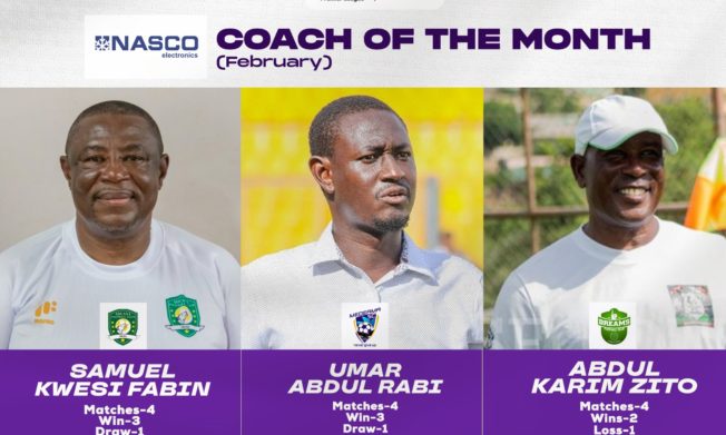 Three Coaches shortlisted for NASCO Coach of the Month for February